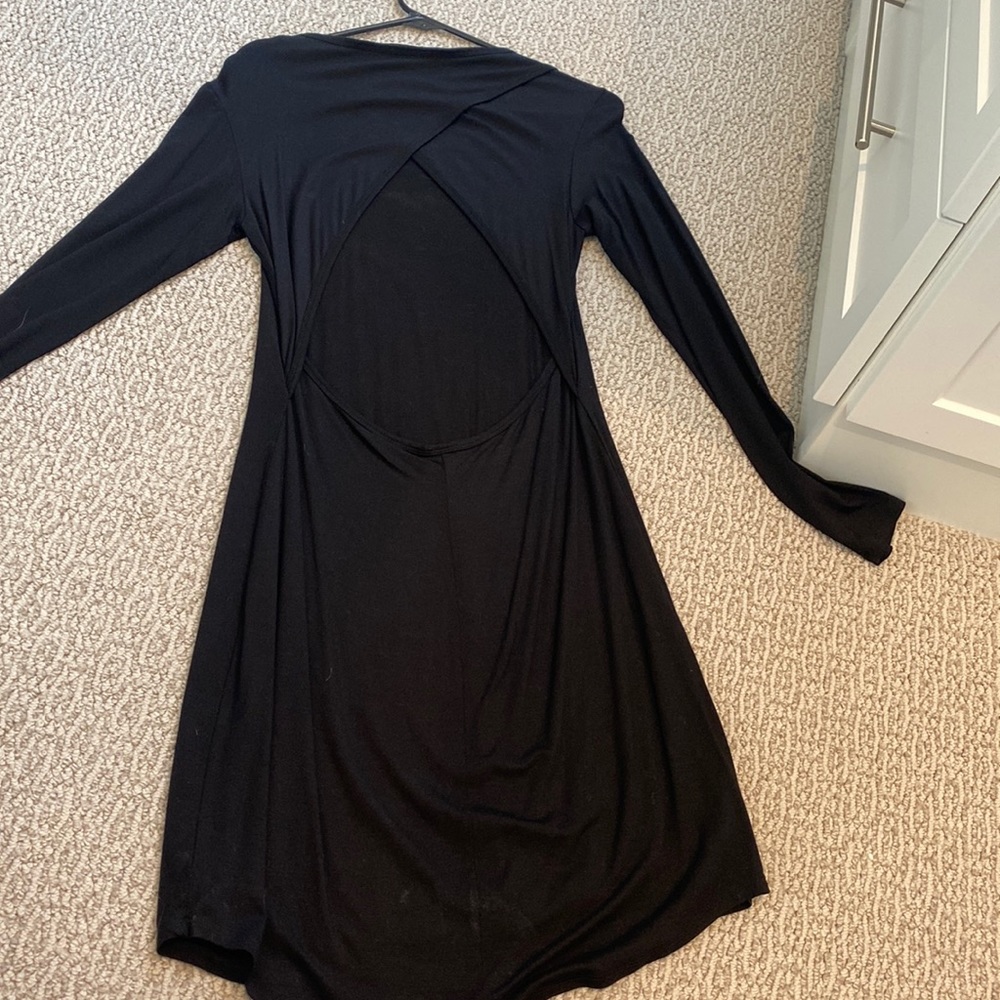 Trina Turk long sleeve open back dress